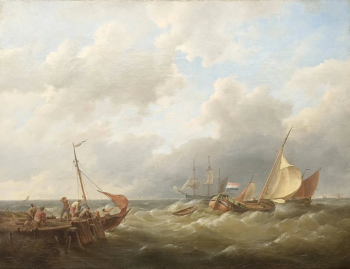Куккук Херманус (1815-1882) — «Морской пейзаж» 1843г