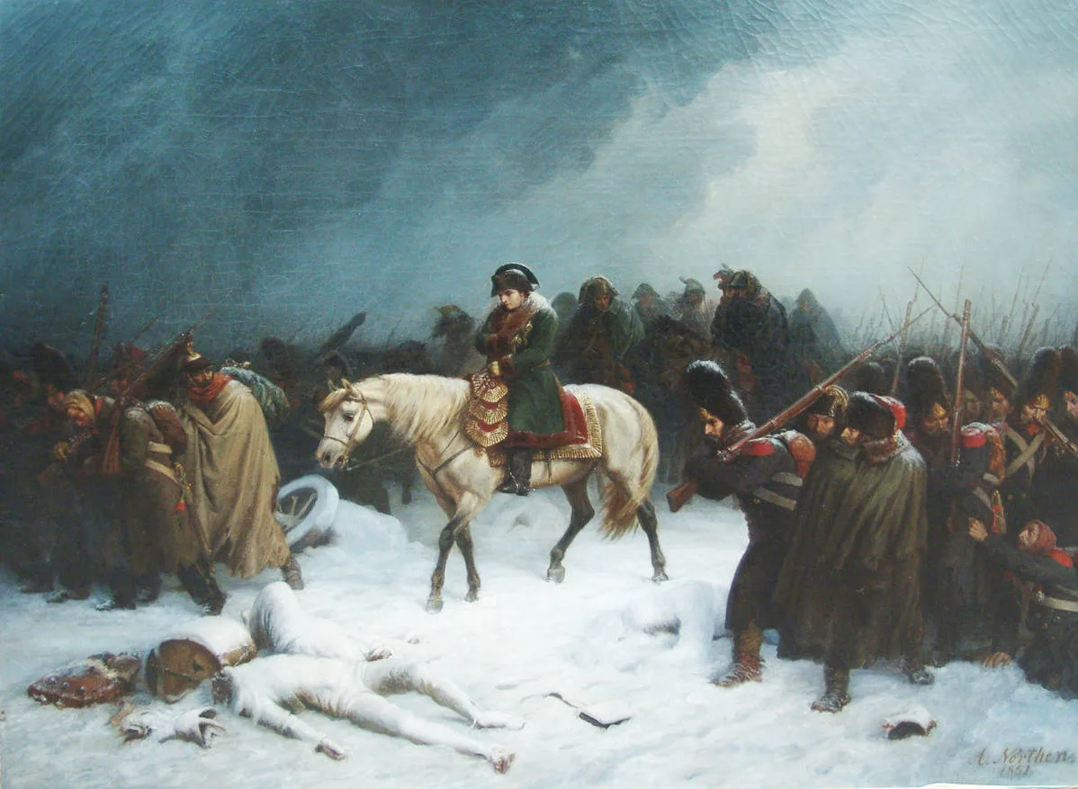 Нортен Адольф (1828-1876) — «Бегство Наполеона из России зимой» 1851г