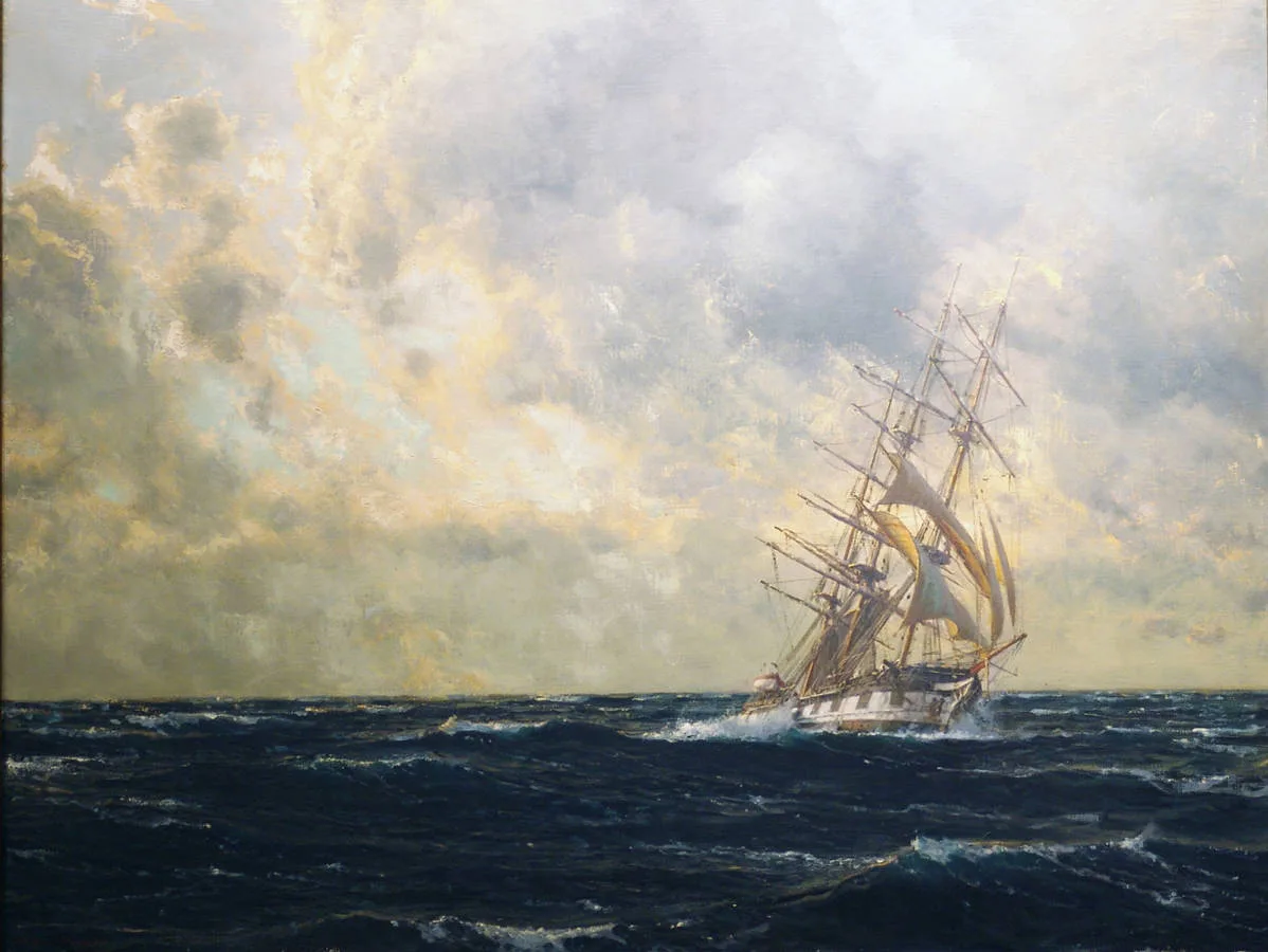Димер Михаэль Цено (1867-1939) — «Морской пейзаж с парусником»