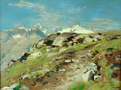 Брахт Эжен (1842-1921) — «Горный пейзаж»