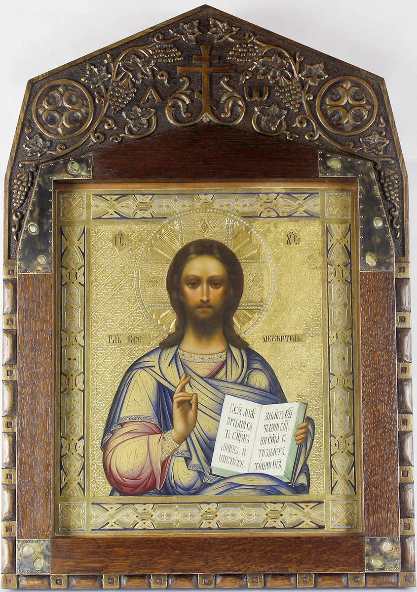 Старинная икона «Господь Вседержитель»