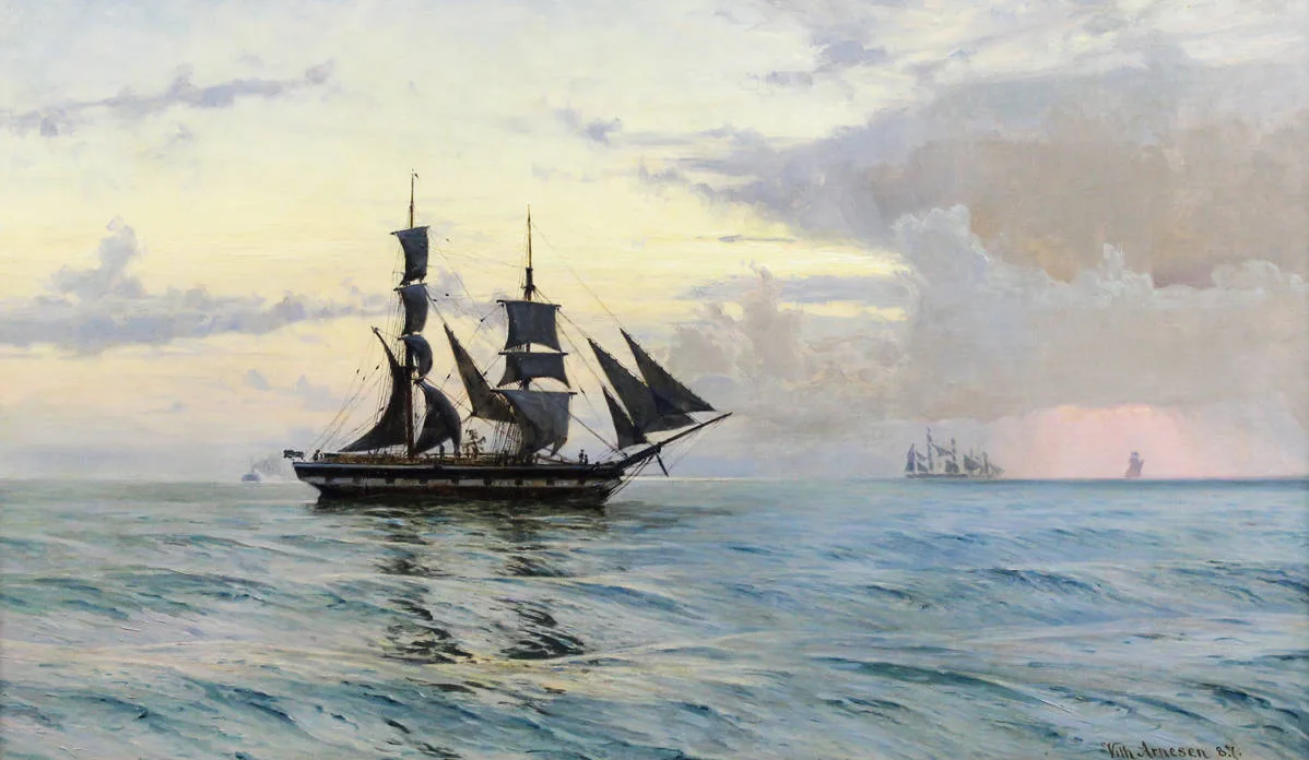 «Закат на море», 1887г