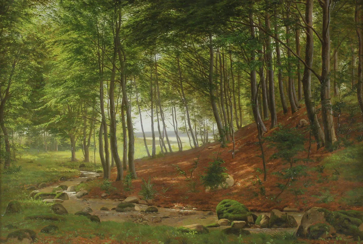 Грот Вильгельм (1842-1899) — « Лесной пейзаж» 1897г