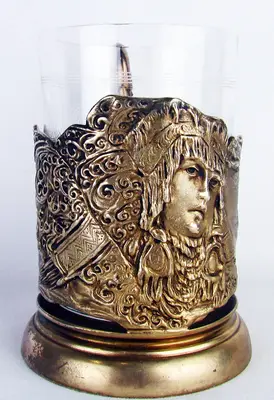 Подстаканник серебряный в русском стиле « Царевна-Лебедь»