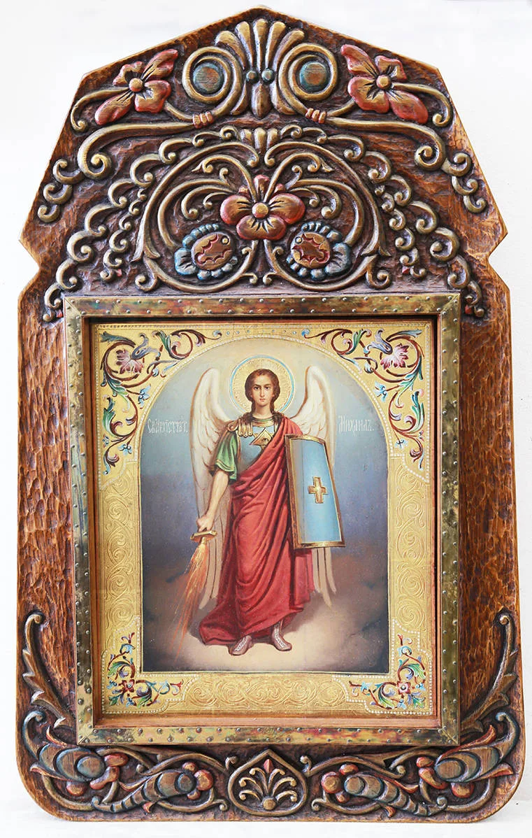 Старинная икона «Архистратиг Михаил»
