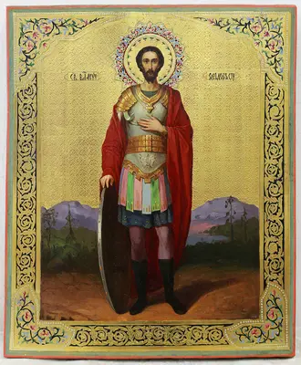 Старинная икона «Фёдор Стратилат»