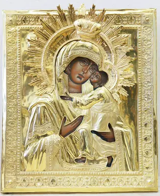 Старинная икона «Богоматерь Толгская» в окладе