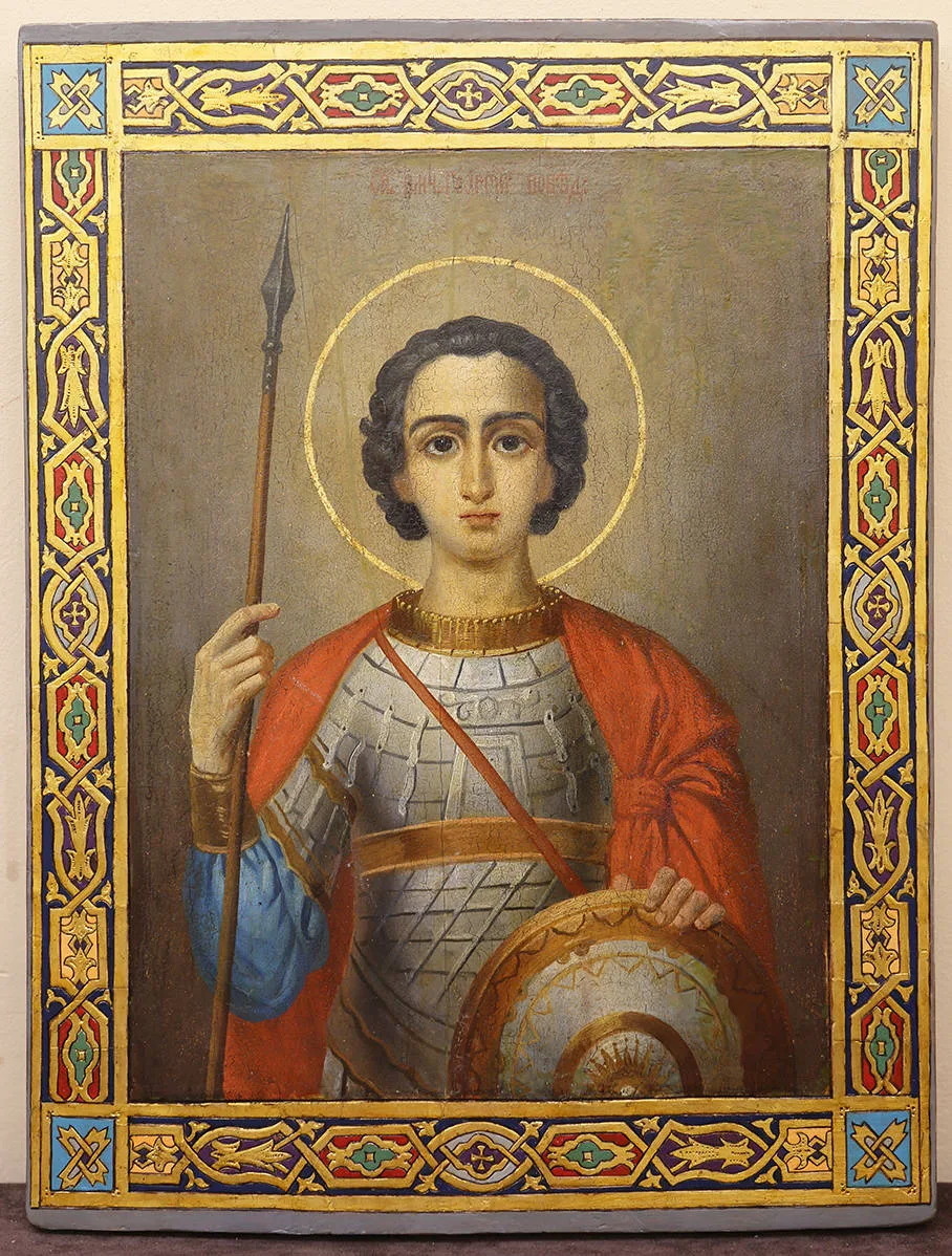 Старинная икона «Георгий Победоносец»