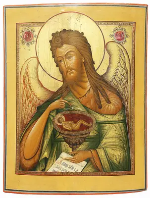 Старинная икона «Иоанн Предтеча»